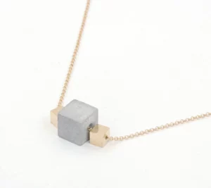 Gold cubes and gray concrete