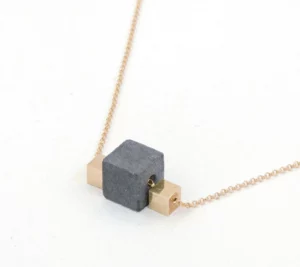 Gold cubes and black concrete