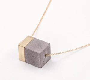 Dark gray concrete & golden brass (large)