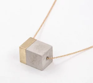Gray concrete & golden brass (large)